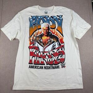WWE Cody Rhodes Shirt Men L White Graphic Tee American Nightmare Hot Topic